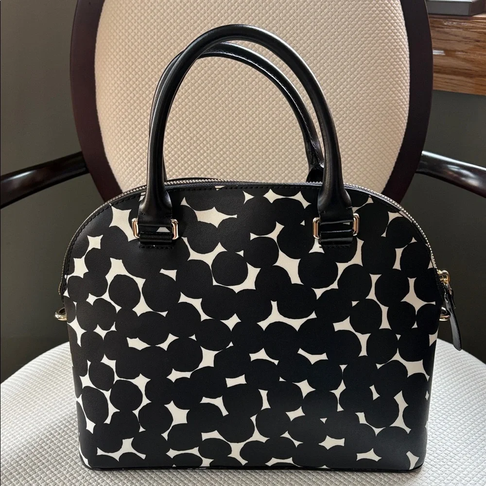 Kate Spade Black and White Polka Dot Satchel Bag Grove Street Printed